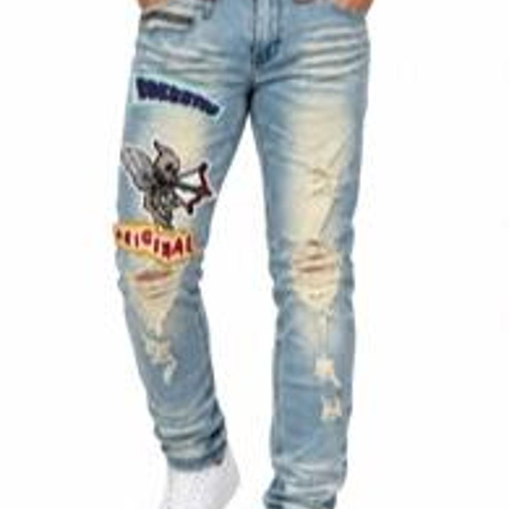 Rockstar Original Ultra Slim Jeans with Embroidered Patches